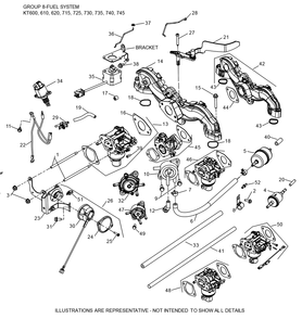 Kt735-3103 Fuel System Diagram and Parts List for KT735-3103  Cub Cadet Lawn Tractor